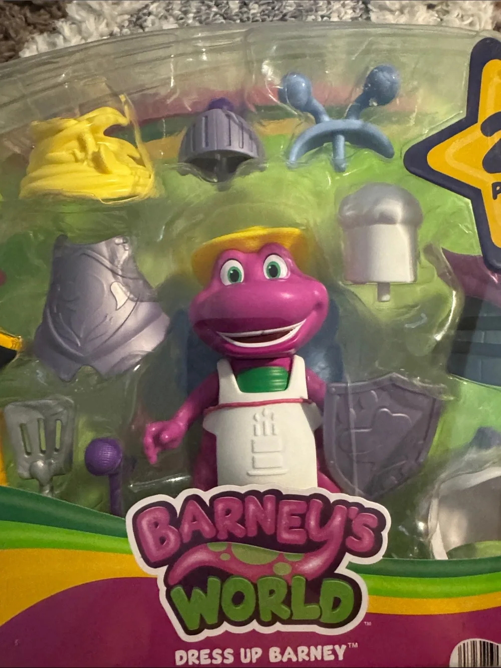 Mattel Barney Dress Up Figure with Purple Main Figure and Multicolor Accessories